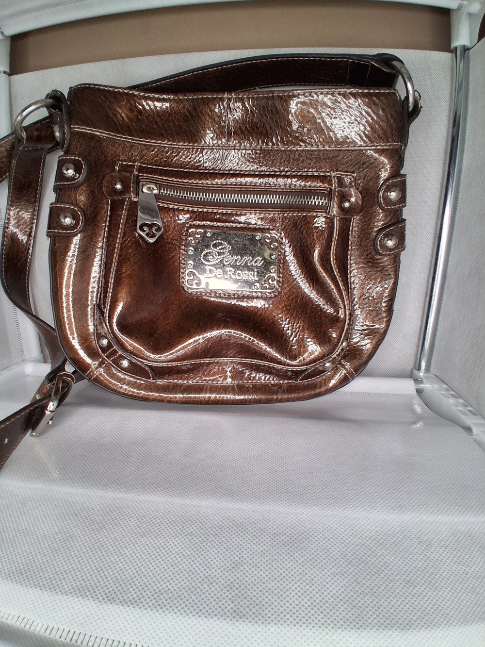 Genna De Rossi Y2K Metallic Bronze Crossbody Bag